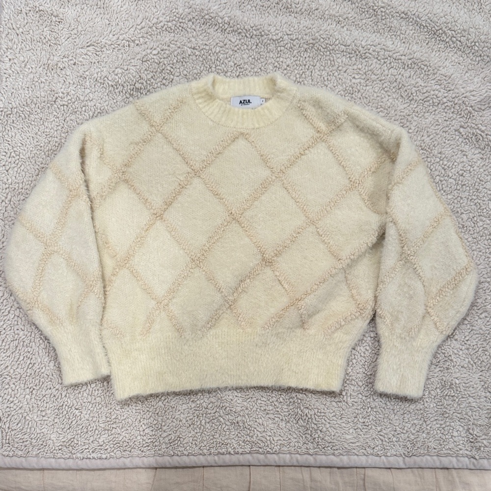 Zara Cream Diamond Pattern Sweater